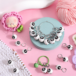 Round with Black Number Silicone Pendant Decorations&nbsp;HJEW-SC00059