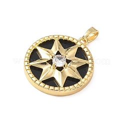 Brass Micro Pave Clear Cubic Zirconia Pendants&nbsp;KK-F939-07B-G