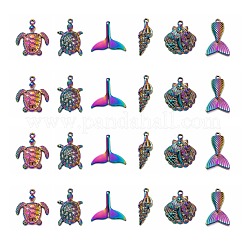 12Pcs 6 Style Ocean Themed Alloy Pendants&nbsp;FIND-LS0001-01