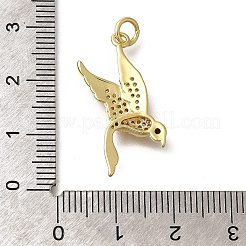Brass Micro Pave Clear Cubic Zirconia Enamel Pendants&nbsp;KK-M297-02G