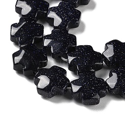 Synthetic Blue Goldstone Beads Strands&nbsp;G-K357-C09-01