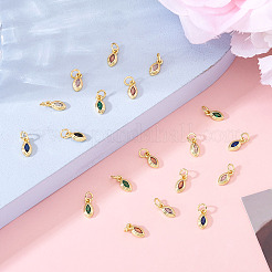 20Pcs Brass Micro Pave Cubic Zirconia Pendants&nbsp;KK-TA0002-24
