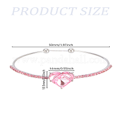 1Pc Alloy Rhinetsone Open Cuff Bangles for Women&nbsp;BJEW-LP0003-45B