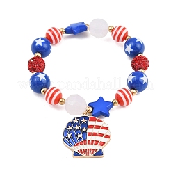 Independence Day Printed Resin Stretch Bead Bracelets for Women&nbsp;RE-CBA6B51-02
