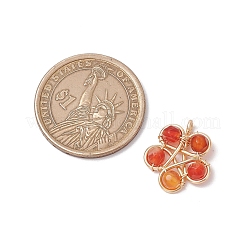 4Pcs 4 Styles Natural Stone Bead Pendants&nbsp;PALLOY-TA00247