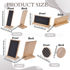 4 Styles Bamboo Necklace Organizer Display L Shaped Stands & Rings Display Tray&nbsp;NDIS-FG0001-06