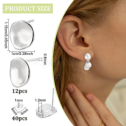 Brass Stud Earring Findings&nbsp;KK-BC0015-73