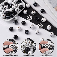 75Pcs 8 Styles Spray Painted Wood Beads Sets&nbsp;WOOD-YW0001-11