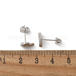 Rack Plating Brass Micro Pave Clear Cubic Zirconia Stud Earrings&nbsp;EJEW-K299-01P-P