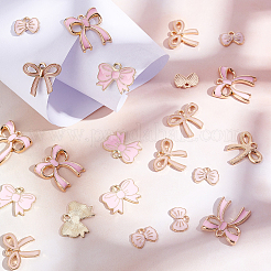 40Pcs 4 Style Light Gold Alloy Enamel Pendants&nbsp;ENAM-SC0002-72