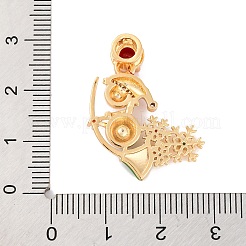 Christmas Theme Brass Micro Pave Cubic Zirconia Pendants&nbsp;KK-C076-27G-03