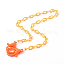 3Pcs 3 Colors Personalized ABS Plastic Cable Chain Necklaces&nbsp;NJEW-JN03484-05