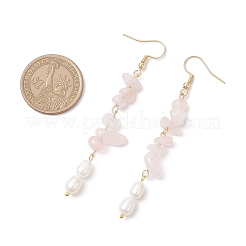 304 Stainless Steel Natural Cultured Freshwater Pearl Rice Dangle Earrings&nbsp;EJEW-JE06536