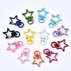 Spray Painted Eco-Friendly Alloy Swivel Snap Hooks Clasps&nbsp;PALLOY-T080-14-NR