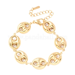 304 Stainless Steel Coffee Bean Link Chain Bracelets&nbsp;BJEW-D359-14B-G