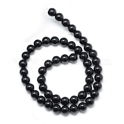 Synthetic Black Stone Bead Strands&nbsp;G-R345-4mm-35-1-1