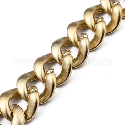 Handmade Spray Painted CCB Plastic Curb Chains&nbsp;AJEW-JB00737-02-1