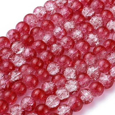 Baking Paint Crackle Glass Bead Strands&nbsp;CCG-S001-8mm-15-1