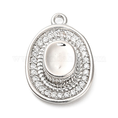 Brass Micro Pave Cubic Zirconia Pendants&nbsp;KK-L229-030P-1