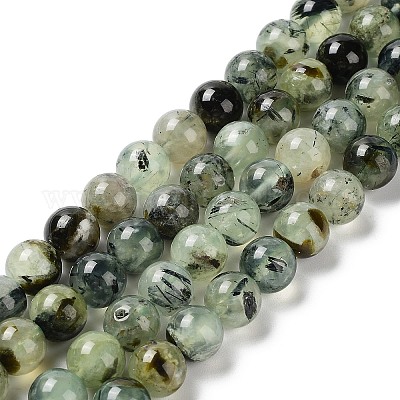 Natural Prehnite Beads Strands&nbsp;G-P322-48-10mm-01-1