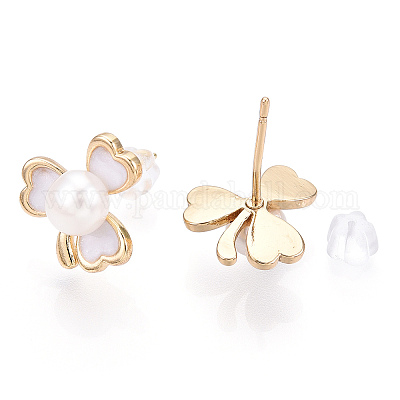 Three clover earrings 925 sterling shops silver 18K gold plated two tone electroplated handmade jewelry