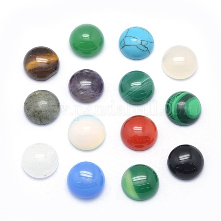 Natural & Synthetic Mixed Gemstone Cabochons&nbsp;G-P393-R-10mm-1
