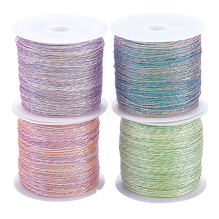 Color Wcor Wholesale 4 Rolls 4 Colors Polyester Braided Cord - Pandahall.com