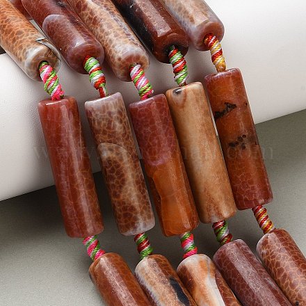 Natural Fire Crackle Agate(Dyed & Heated) Beads Strands G-A312-A03-01-1