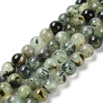 Natural Prehnite Beads Strands G-P322-48-10mm-01-1