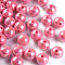 Opaque Acrylic Beads, AB Color Plated, Round, Hot Pink, 12x11mm, Hole: 2.5mm