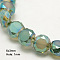 Electroplate Glass Beads, Half Plated, Faceted, Frosted, Light Sea Green, 6x3mm, Hole: 1mm, about 100pcs/strand, 20 inch(52cm)