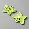 Baking Paint Alloy Pendants, Butterfly Charm, Green Yellow, 16.5x20x2mm, Hole: 1.5mm