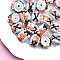 Opaque Acrylic Beads, Hand Painted Beads, Enamel Style, Rondelle, Orange, 18~23mm