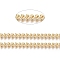 Brass Handmade Cobs Chains, Link Chains, with Spool, Long-Lasting Plated, Unwelded, Leaf, Real 18K Gold Plated, 6x5x2mm, about 32.8 Feet(10m)/roll