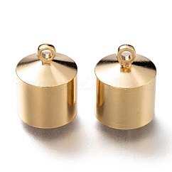 Brass Cord Ends, Cadmium Free & Lead Free, Long-Lasting Plated, Real 24K Gold Plated, 13x10mm, Hole: 1.6mm, Inner Diameter: 9mm