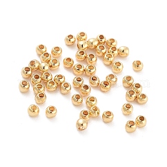 Brass Beads, Long-Lasting Plated, Rondelle, Real 18K Gold Plated, 2x1.5mm, Hole: 0.8mm
