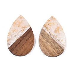 Transparent Resin & Walnut Wood Big Pendants&nbsp;RESI-T058-05N