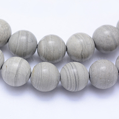 Natural Silver Line Jasper Beads Strands&nbsp;G-F531-6mm-O