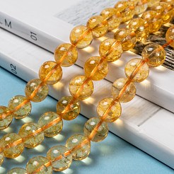 Natural Citrine Beads Strands&nbsp;G-E326-10mm-01