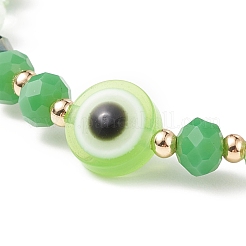 Glass & Resin Evil Eye Beaded Stretch Bracelet for Women&nbsp;BJEW-JB08599