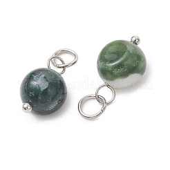 Natural Tree Agate Tumbled Stone Pendants&nbsp;PALLOY-JF05428-02