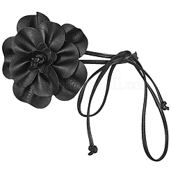 Flower PU Leather Wrap Waist Belts for Women&nbsp;AJEW-WH20816-058A