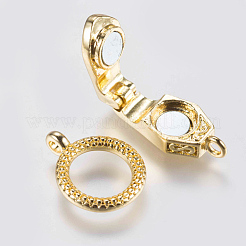 Brass Fold Over Magnetic Clasps&nbsp;KK-G338-01G