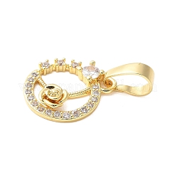 Brass Micro Pave Cubic Zirconia Pendants&nbsp;KK-D357-04A-G