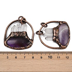 Natural Amethyst and Quartz Crystal Pendants&nbsp;G-Z101-04R