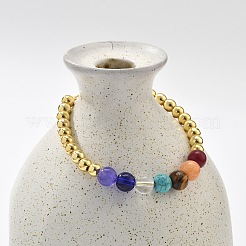 Long-Lasting Plated Brass Beads Slider Bracelets for Women&nbsp;BJEW-K268-02G