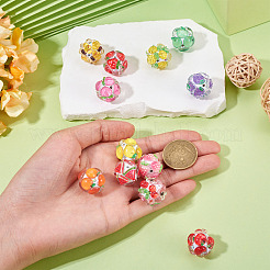12Pcs 12 Colors Fruit Round Resin Beads&nbsp;RESI-TA0004-78