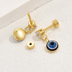 Stainless Steel Evil Eye Dangle Stud Earrings&nbsp;ZF6859
