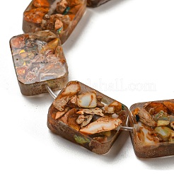Dyed Natural Imperial Jasper with Resin Beads Strands&nbsp;G-G083-F04-01