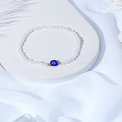1Pc Lampwork Evil Eye & Glass Beaded Stretch Bracelets&nbsp;BJEW-LP0004-13F